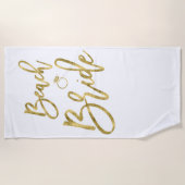 Faux Gold Beach Bride met ringbandhanddoek Strandlaken (Voorkant)