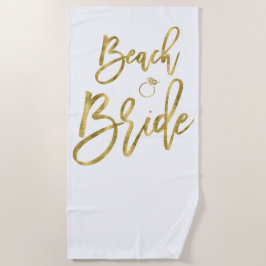 Faux Gold Beach Bride met ringbandhanddoek Strandlaken
