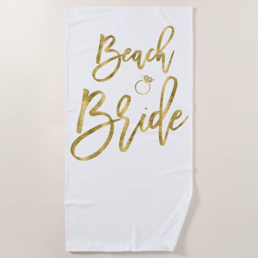 Faux Gold Beach Bride met ringbandhanddoek Strandlaken (Voorkant)