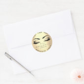 faux Gold Beauty Salon Glitter Eyes Lash Cleaner Ronde Sticker (Envelop)