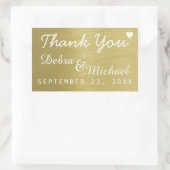 faux Gold bedankt, bruiloft Rechthoekige Sticker (Tas)
