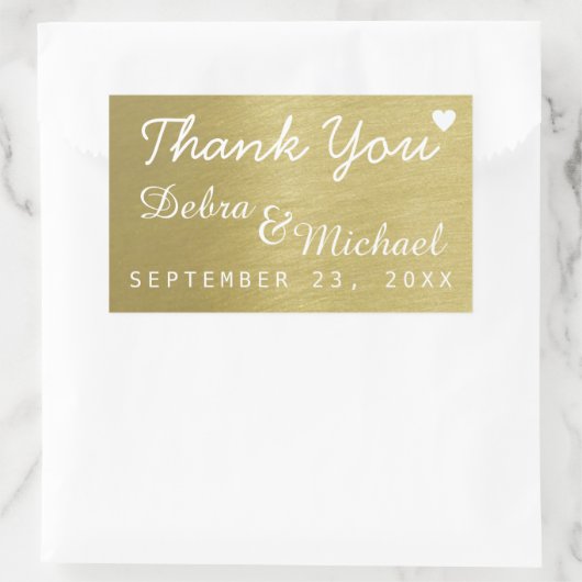 faux Gold bedankt, bruiloft Rechthoekige Sticker (Tas)