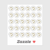 Faux Gold Beef Wedding Place Cards Meal Choice  Sticker (Vel)