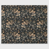 Faux Gold Beetles Flowers Leaves Cherry Fruits Cadeaupapier (Vlak)