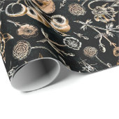 Faux Gold Beetles Flowers Leaves Cherry Fruits Cadeaupapier (Rol Hoek)