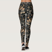 Faux Gold Beetles Flowers Leaves Cherry Fruits Leggings (Achterkant)