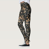 Faux Gold Beetles Flowers Leaves Cherry Fruits Leggings (Links)