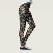 Faux Gold Beetles Flowers Leaves Cherry Fruits Leggings (Rechts)