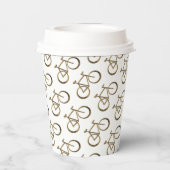 Faux Gold Bike Pattern Fietscyclus Papieren Bekers (Achterkant)