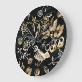 Faux Gold Bird Beetles Flowers Cherry Fruits Grote Klok (Hoek)