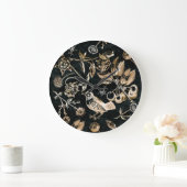 Faux Gold Bird Beetles Flowers Cherry Fruits Grote Klok (Huis)