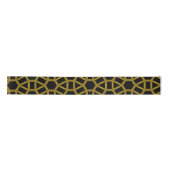 Faux Gold & Black Art Deco Geometric Pattern Satijnen Lint (Voorkant)