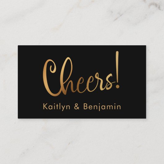 Faux Gold Black Casual Drink Tickets Kaarten invoe (Achterkant)