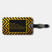 Faux Gold Black Chevron Pattern - aangepast monogr Bagagelabel (Achterkant horizontaal)