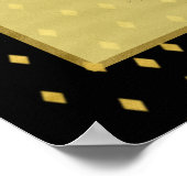 Faux Gold Black diamantpatroon bruiloft Poster (Hoek)