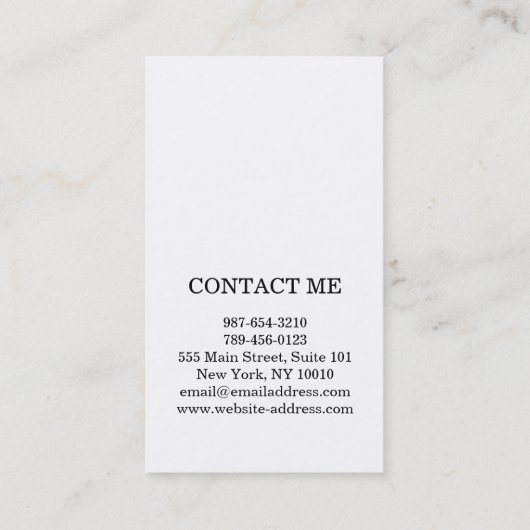 Faux Gold Black en White Stripes - Verticaal Visitekaartje (Achterkant)