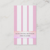 Faux Gold Black en White Stripes - Verticaal Visitekaartje (Voorkant)