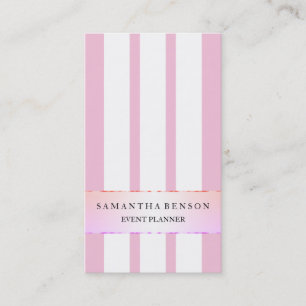 Faux Gold Black en White Stripes - Verticaal Visitekaartje