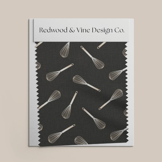 Faux Gold & Black Kitchen Whiskpatroon Stof