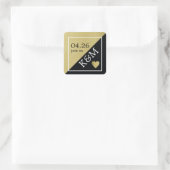 faux gold & black , kom bij ons bruiloft modern vierkante sticker (Tas)