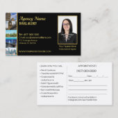 Faux Gold Black Uw fotoreisagent Visitekaartje (Voorkant / Achterkant)