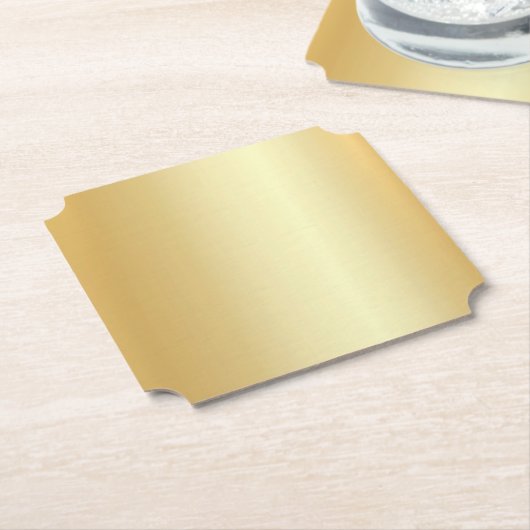 Faux Gold Blank Elegant Sjabloon Moderne glamour Kartonnen Onderzetters (Gekanteld)
