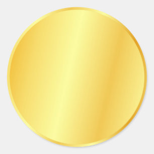 Faux Gold Blank Sjabloon Custom Logo, tekst groot Ronde Sticker