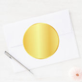 Faux Gold Blank Sjabloon Custom Logo, tekst groot Ronde Sticker (Envelop)