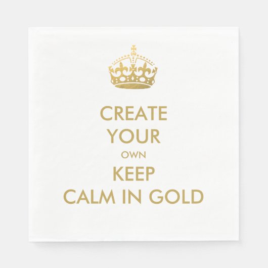 Faux Gold Blijf kalm en ga verder met 50ste bruilo Servet (Voorkant)