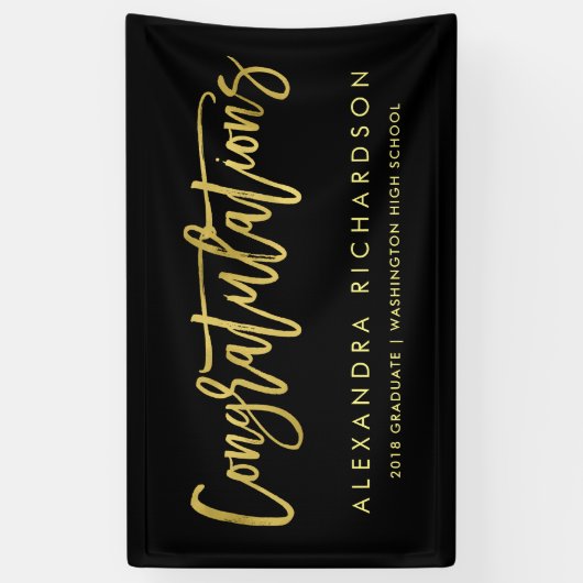 Faux Gold Blik Gefeliciteerd | Afstuderen | Spandoek (Verticaal)