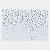  Faux Gold & Blue Spot Pattern Inpakpapier Vel (Voorkant 3)