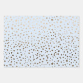  Faux Gold & Blue Spot Pattern Inpakpapier Vel (Voorkant 2)