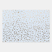  Faux Gold & Blue Spot Pattern Inpakpapier Vel (Voorkant)