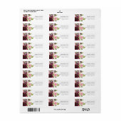 FAUX GOLD BLUSH BURGUNDY ROOS FLORAL ADDRESS ETIKE ETIKET (Full Sheet)