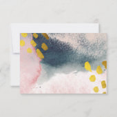 Faux Gold Blush Pink Grey Chic Abstracte Waterverf RSVP Kaartje (Achterkant)