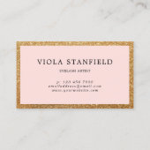 Faux Gold & Blush Pink Lashes Loyalty Kaart Visitekaartje (Achterkant)