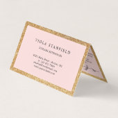 Faux Gold & Blush Pink wimpers nazorg Visitekaartje (Achterkant)