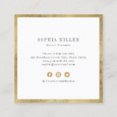 Faux Gold border douane bedrijf logo professional Vierkante Visitekaartje (Achterkant)