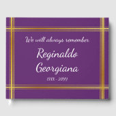Faux Gold Border Funeral Memorial Guestbook Gastenboek (Voorkant)