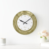 Faux Gold Border met Custom White Background Grote Klok (Huis)