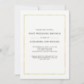 Faux Gold Border Post Bruiloft Brunch Kaart (Voorkant)