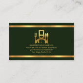 Faux Gold Borders Emerald Green Catering Visitekaartje (Achterkant)