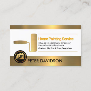 Faux Gold Borders Roller Paint Penseel Visitekaartje