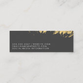 Faux Gold Borhed White Grey/Paper Texture Mini Visitekaartje (Achterkant)