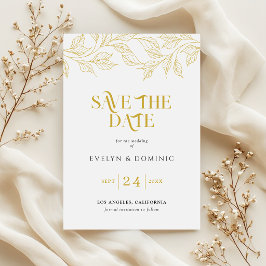 Faux Gold Botanical Elegant Wedding Save The Date