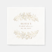 faux gold botanical foliage vrijgezellenfeest part servet (Voorkant)