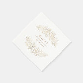 faux gold botanical foliage vrijgezellenfeest part servet (Hoek)