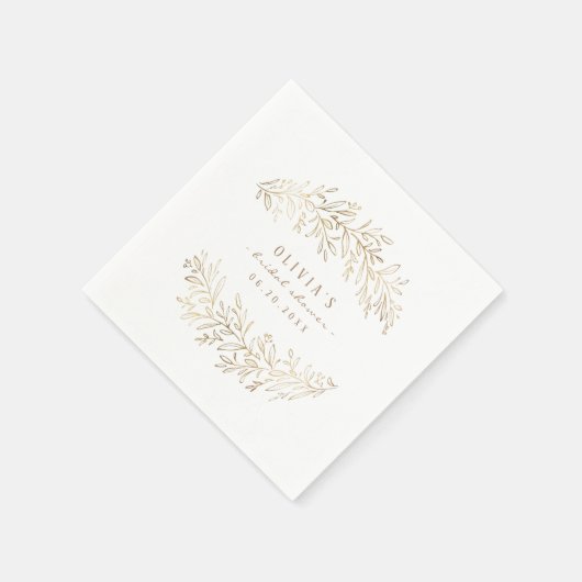 faux gold botanical foliage vrijgezellenfeest part servet (Hoek)