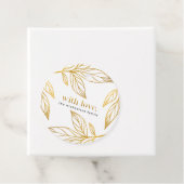 Faux Gold Botanical met Liefde en Naam Vakantie Bedankjes Labels (In situ)