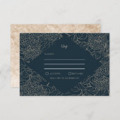 Faux Gold Botanisch Lijst Weddin RSVP (Voorkant / Achterkant)